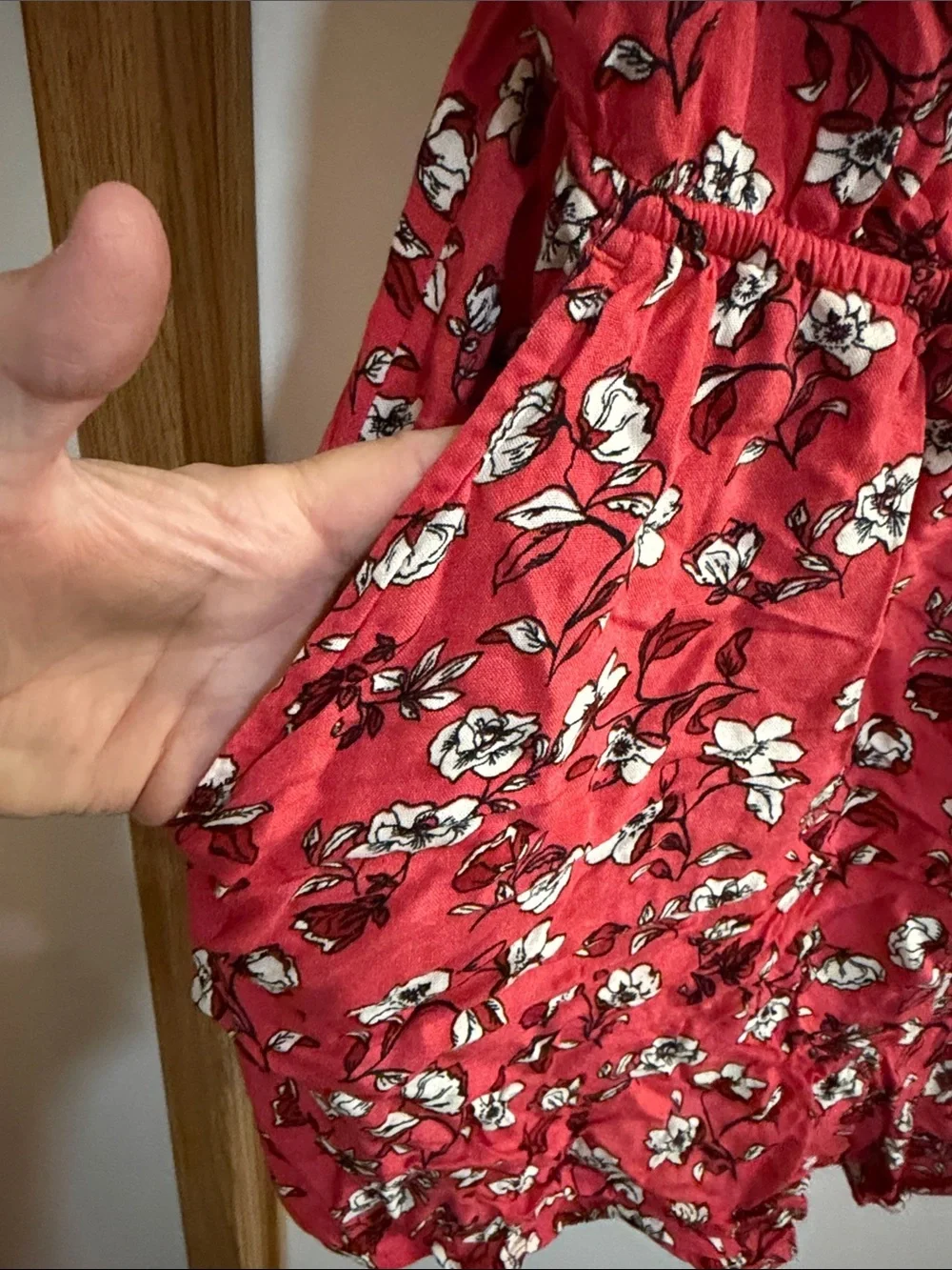 Divided Red Floral Spaghetti-Strap Romper